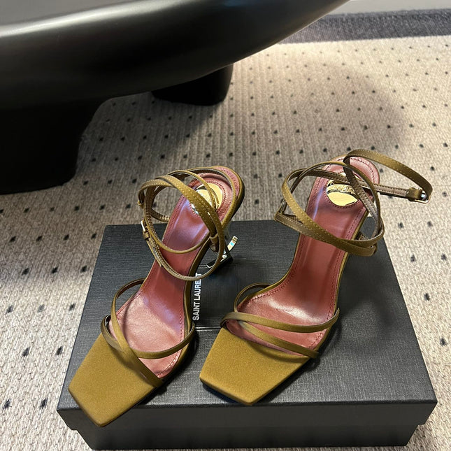 YSL HIGH HEEL SANDALS IN GOLD CALFSKIN