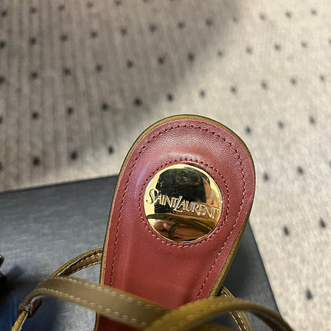 YSL HIGH HEEL SANDALS IN GOLD CALFSKIN