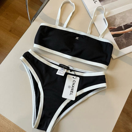 CC BIKINI SWIMSUIT SET BLACK WHITE 174796