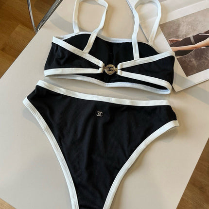 CC BIKINI SWIMSUIT SET BLACK WHITE 174796
