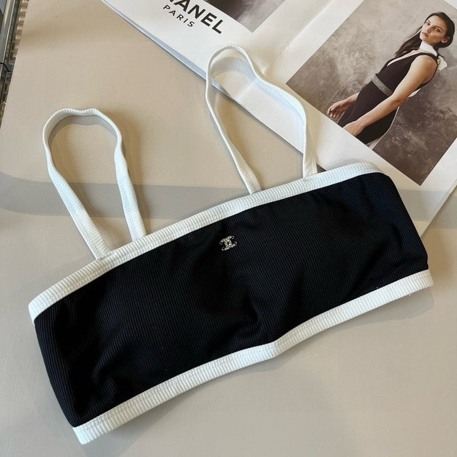 CC BIKINI SWIMSUIT SET BLACK WHITE 174796