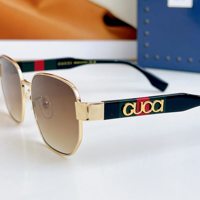 SQUARE FRAME SUNGLASSES GG1407 IN METAL EMBOSSED LOGO