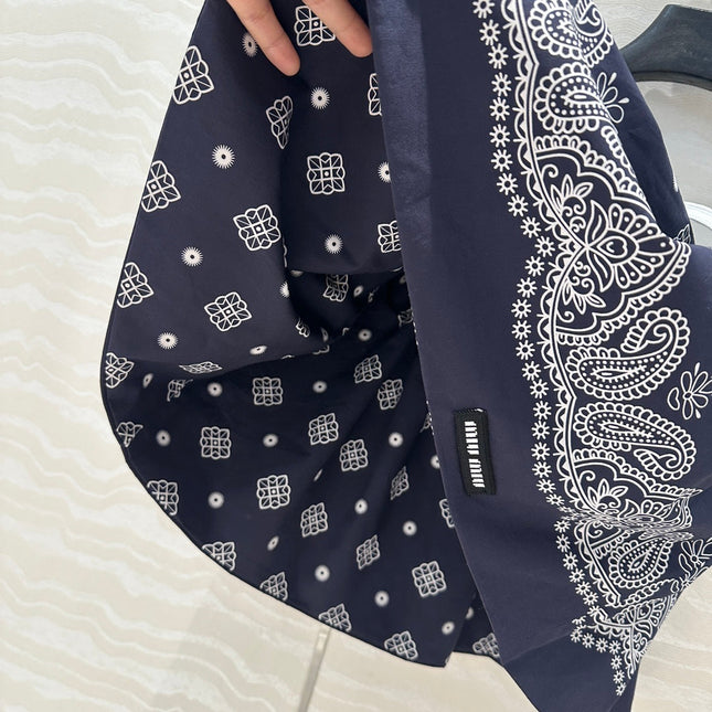 MIUMIU MIDNIGHT BLUE PLEATED MIDI SKIRT