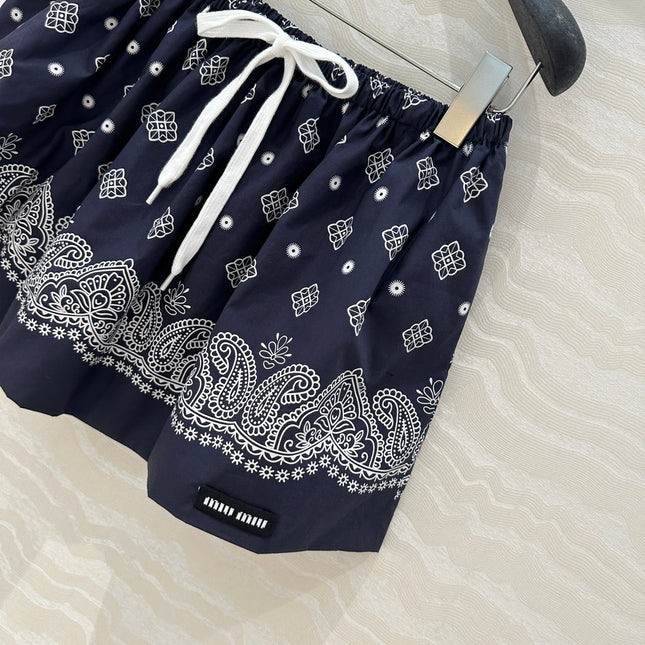 MIUMIU MIDNIGHT BLUE PLEATED MIDI SKIRT