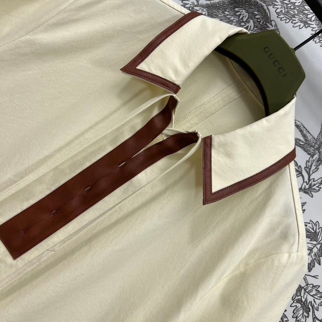 GUCCI 25S NEW STYLE SHORT SLEEVE LAPEL DRESS 262936