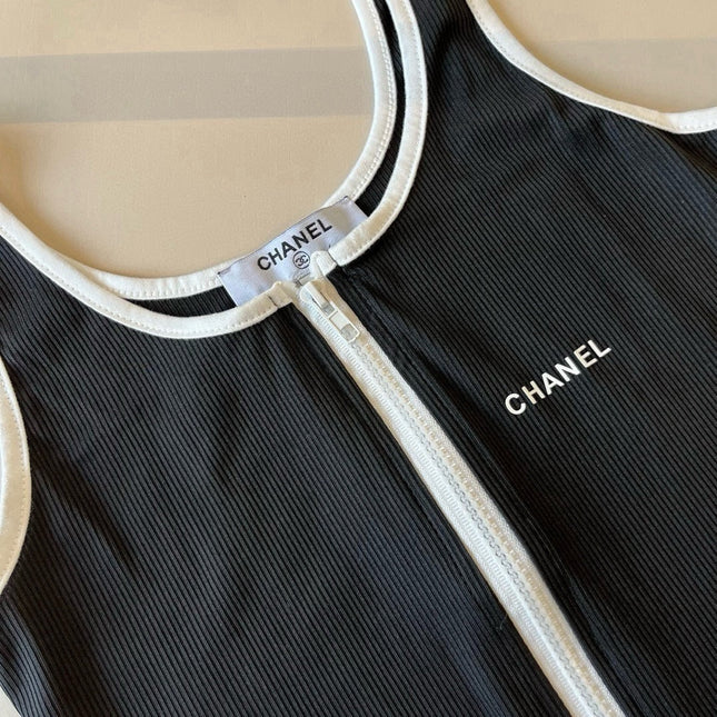 CC BIKINI SWIMSUIT SET IN BLACK AND  WHITE TRIM 625973