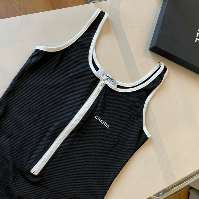 CC BIKINI SWIMSUIT SET IN BLACK AND  WHITE TRIM 625973