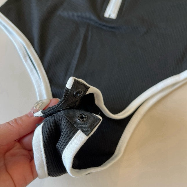 CC BIKINI SWIMSUIT SET IN BLACK AND  WHITE TRIM 625973