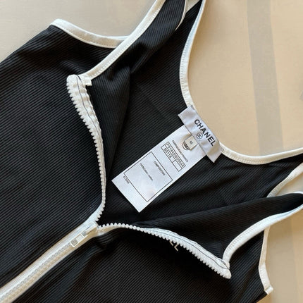 CC BIKINI SWIMSUIT SET IN BLACK AND  WHITE TRIM 625973