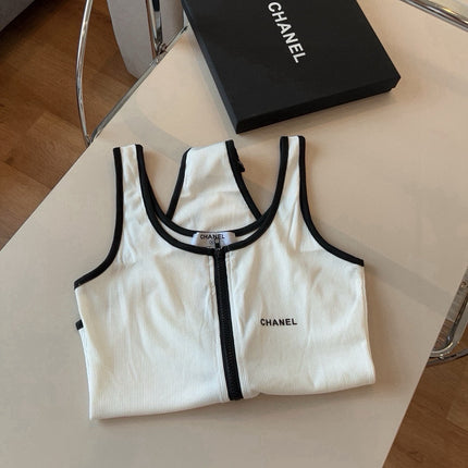 CC BIKINI SWIMSUIT SET IN WHITE AND BLACK TRIM 625974