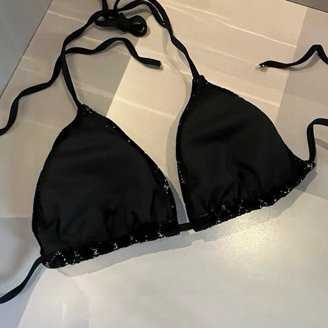 CC BIKINI SWIMSUIT SET IN BLACK AND WHITE PLAID 625992