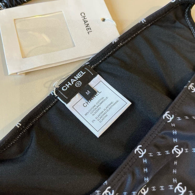 CC BIKINI SWIMSUIT SET IN BLACK AND WHITE PLAID 629230