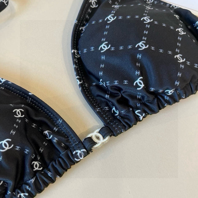 CC BIKINI SWIMSUIT SET IN BLACK AND WHITE PLAID 629230