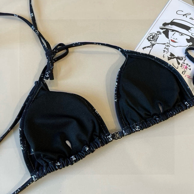 CC BIKINI SWIMSUIT SET IN BLACK AND WHITE PLAID 629230