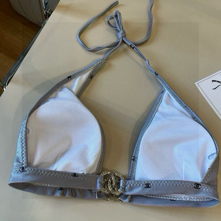 CC BIKINI SWIMSUIT SET IN GREY PRINTED LOGO 629237