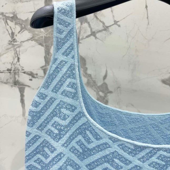 FEND 25S JACQUARD KNITTED VEST DRESS 264233