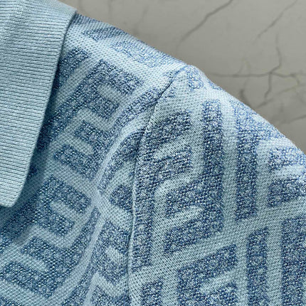 FEND 25S SHORT SLEEVE JACQUARD KNIT LAPEL 264232