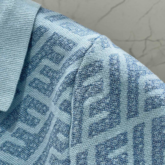 FEND 25S SHORT SLEEVE JACQUARD KNIT LAPEL 264232