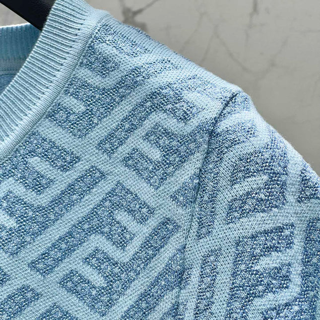 FEND 25S JACQUARD KNIT SHORT SLEEVE DRESS 264234