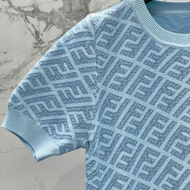 FEND 25S JACQUARD KNIT SHORT SLEEVE DRESS 264234