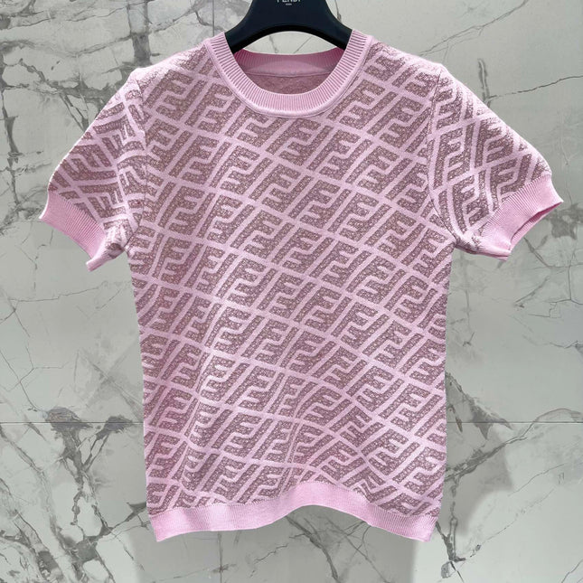 FEND 25S JACQUARD KNIT SHORT SLEEVES 264237