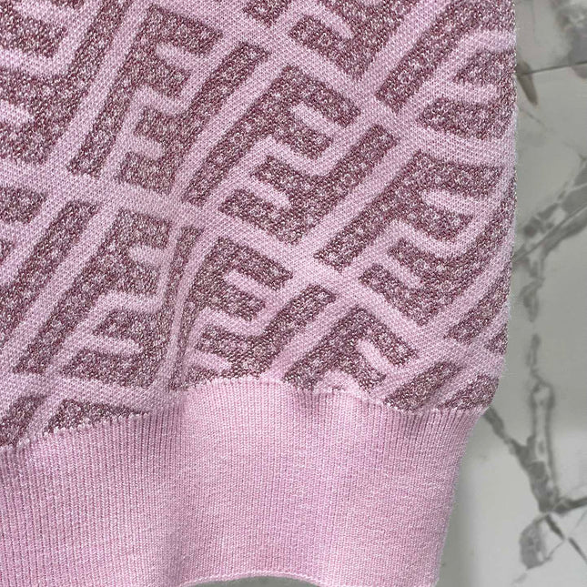 FEND 25S SHORT SLEEVE JACQUARD KNIT LAPEL 264238