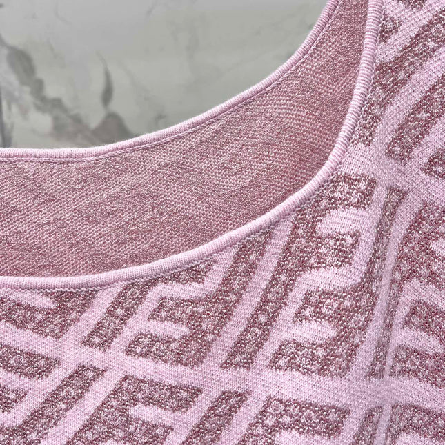 FEND 25S JACQUARD KNITTED VEST DRESS 264239