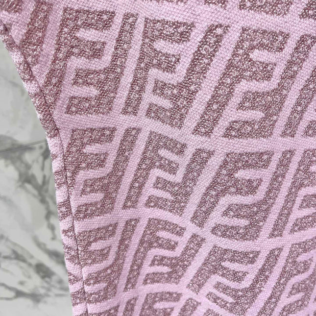 FEND 25S JACQUARD KNIT SHORT SLEEVE DRESS 264240