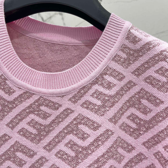 FEND 25S JACQUARD KNIT SHORT SLEEVE DRESS 264240