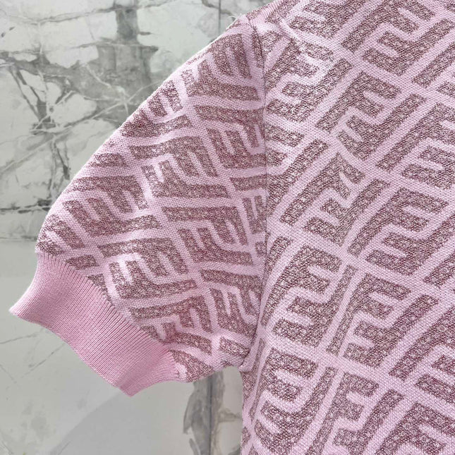 FEND 25S JACQUARD KNIT SHORT SLEEVE DRESS 264240