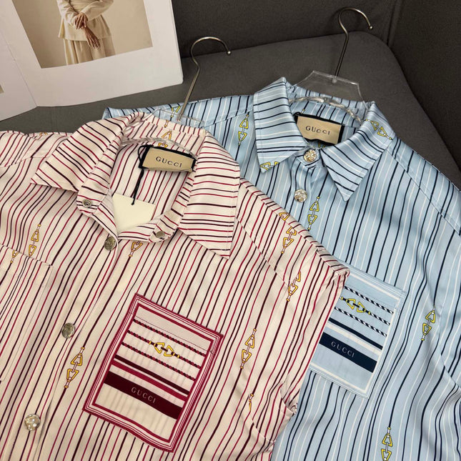 GUCC SHIRT JACKET AND SHORTS SET 25S IN ACETATE 266681