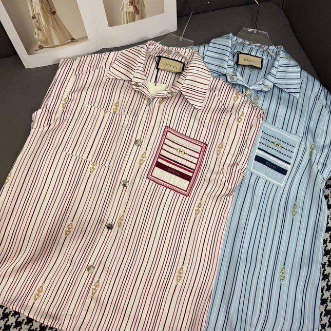 GUCC SHIRT JACKET AND SHORTS SET 25S IN ACETATE 266681