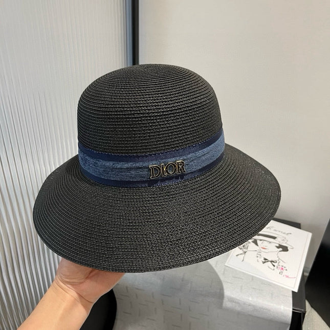 HAT IN BLACK RAFFIA MIX DENIM 653574