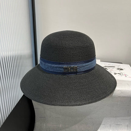 HAT IN BLACK RAFFIA MIX DENIM 653574