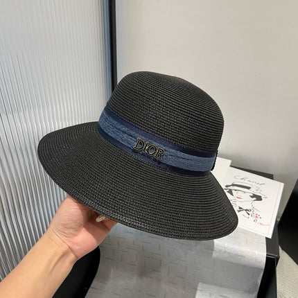 HAT IN BLACK RAFFIA MIX DENIM 653574