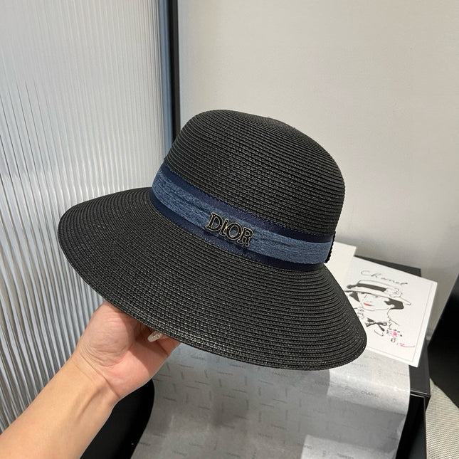 HAT IN BLACK RAFFIA MIX DENIM 653574