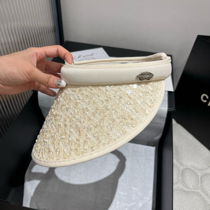 CC SUN HAT MODEL IVORY WITH SEQUINS 673927