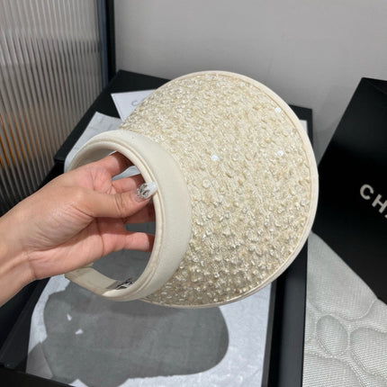 CC SUN HAT MODEL IVORY WITH SEQUINS 673927