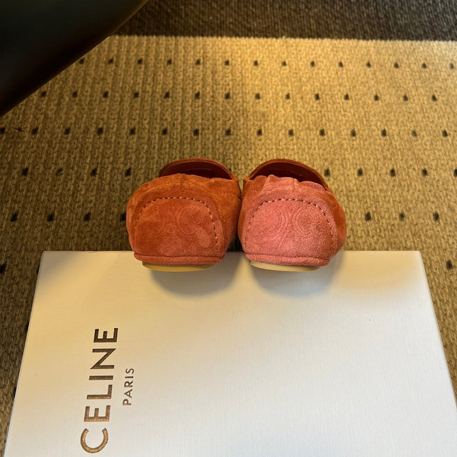 CELINE 25S LOAFERS FLAT IN PINK SUEDE