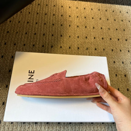 CELINE 25S LOAFERS FLAT IN PINK SUEDE