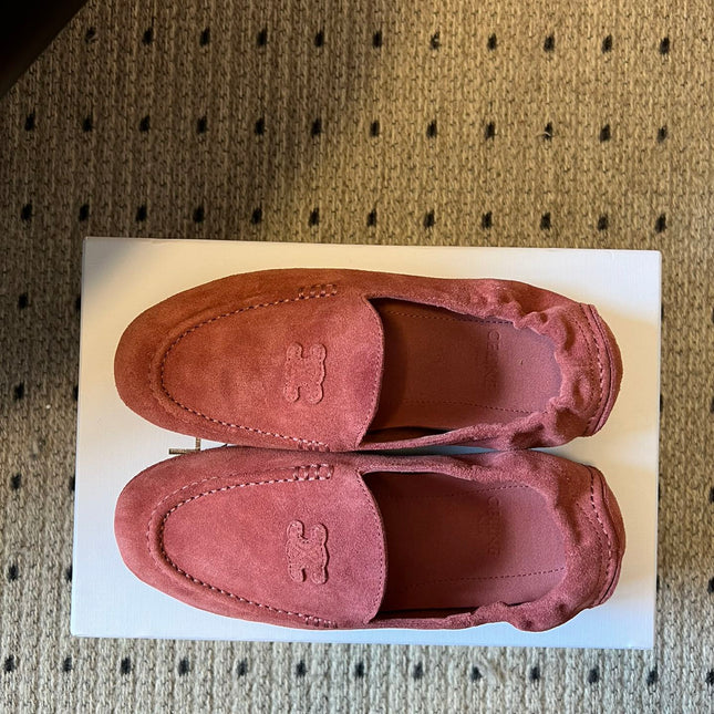CELINE 25S LOAFERS FLAT IN PINK SUEDE