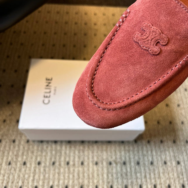 CELINE 25S LOAFERS FLAT IN PINK SUEDE