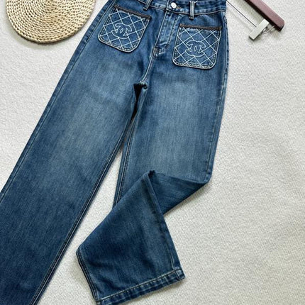 CHANEL 25S WIDE-LEG DENIM JEANS 273
