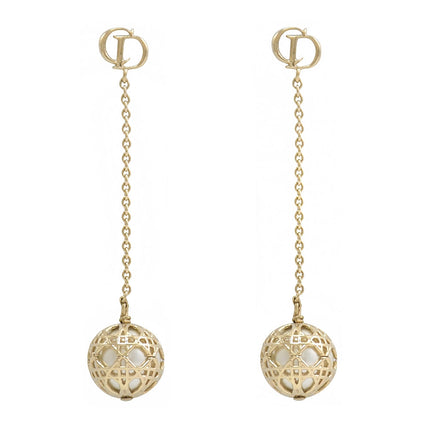 CD BALL DROP GOLD EARRINGS