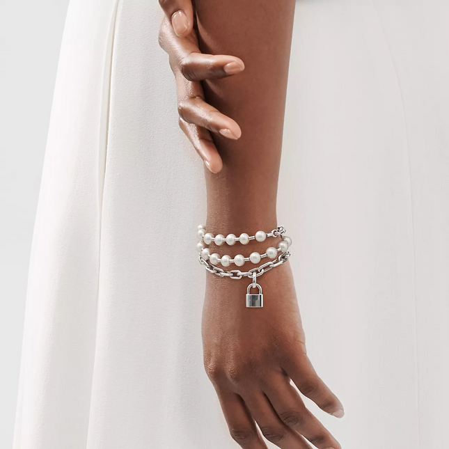 PEARL LOCK SILVER BRACELET