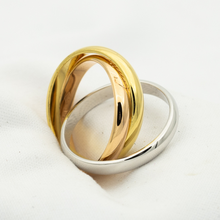 TRINITY RING GOLD PINK GOLD SILVER