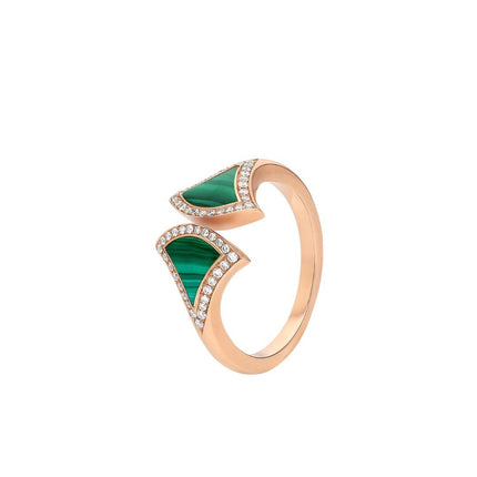 DREAM MALACHITE DIAMOND OPEN RING