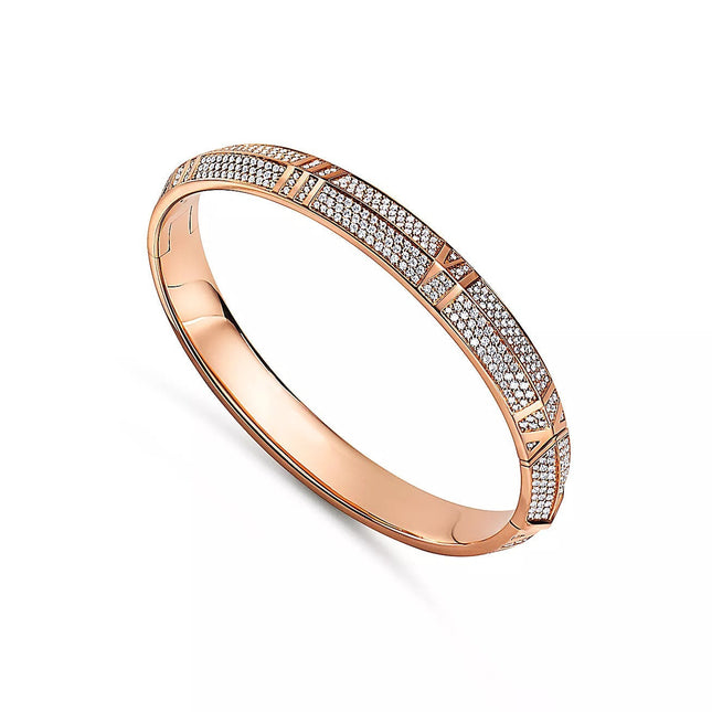 ATLAS X PINK GOLD DIAMOND PAVED BRACELET