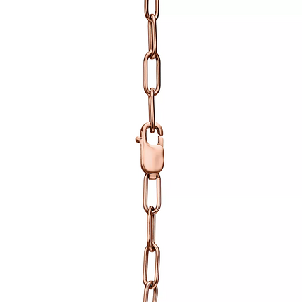 LOCK SMALL PENDANT PINK DIAMOND PINK GOLD NECKLACE