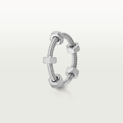 NUTS AND BOLTS SILVER RING